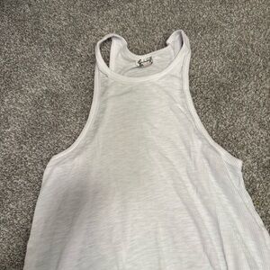 Free People White Ribbed Sleeveless Top